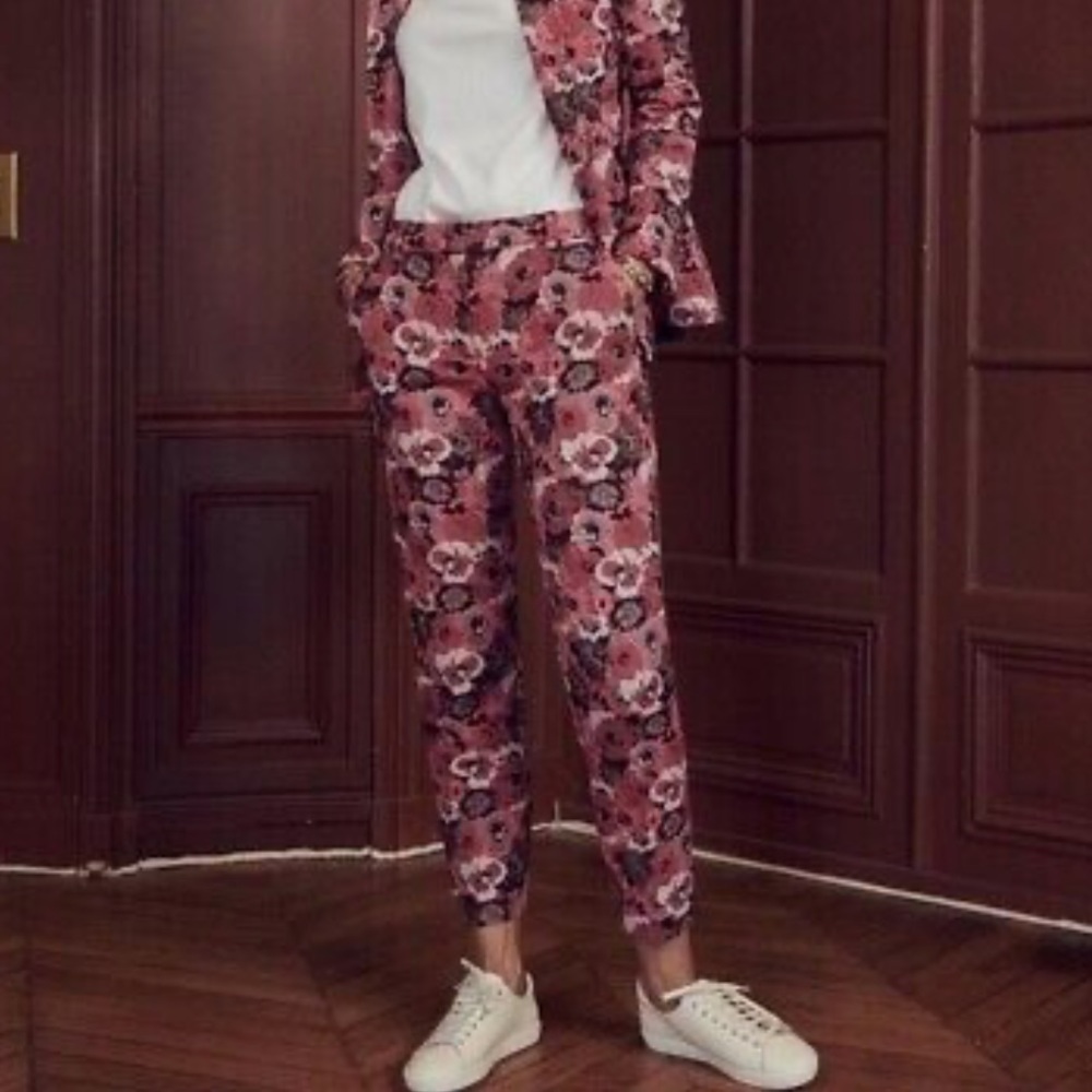 Sezane Gustav JacQuard PivoineRose Trousers size 38 / 6